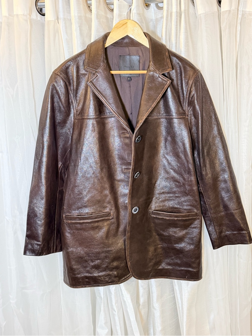 Massimo Dutti Brown Sheep Leather Trench Coat